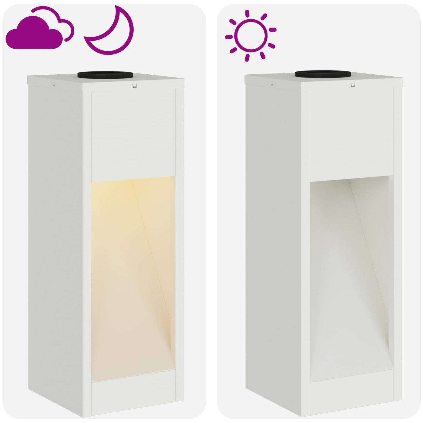 vidaXL Solar Led Pathway Light 2 pcs Warm White 18 x 18 x 50 cm