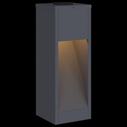 vidaXL Solar Led Pathway Light 2 pcs Warm White 18 x 18 x 50 cm - Anthracite