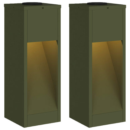 vidaXL Solar Led Pathway Light 2 pcs Warm White 18 x 18 x 50 cm - Green