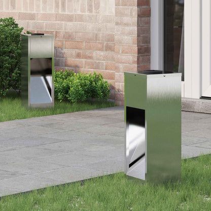 vidaXL Solar Led Pathway Light 2 pcs Warm White 18 x 18 x 50 cm - Silver