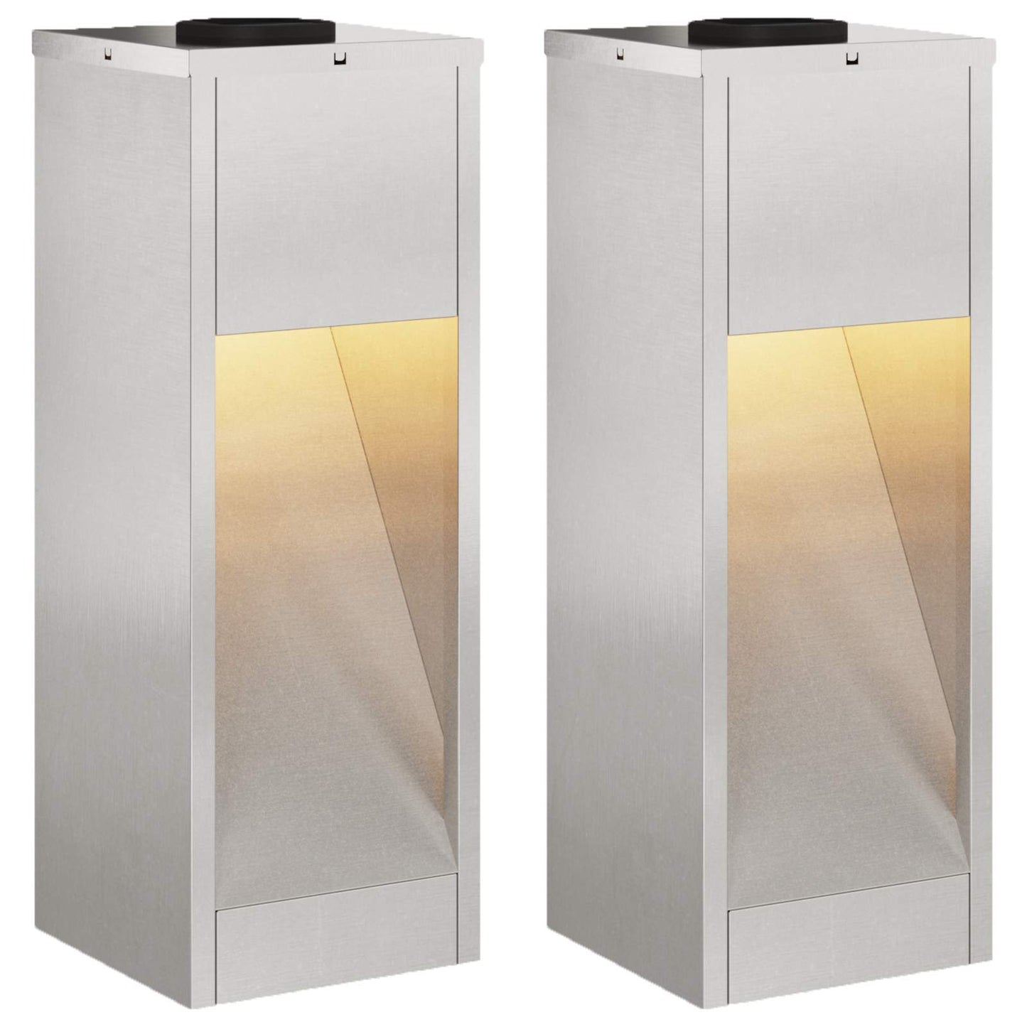 vidaXL Solar Led Pathway Light 2 pcs Warm White 18 x 18 x 50 cm - Silver