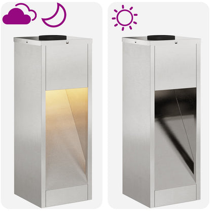 vidaXL Solar Led Pathway Light 2 pcs Warm White 18 x 18 x 50 cm - Silver
