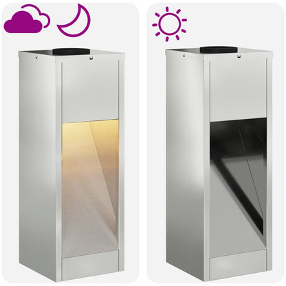 vidaXL Solar Led Pathway Light 2 pcs Warm White 18 x 18 x 50 cm - Silver - 55691