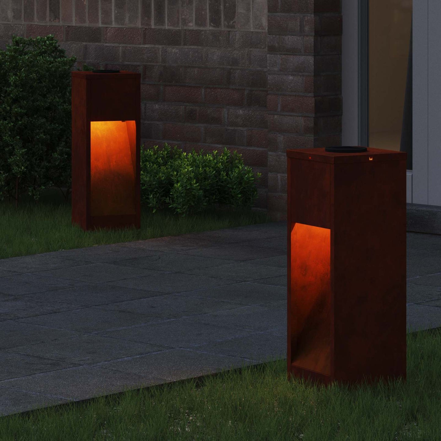 vidaXL Solar Led Pathway Light 2 pcs Warm White 18 x 18 x 50 cm - Sienna