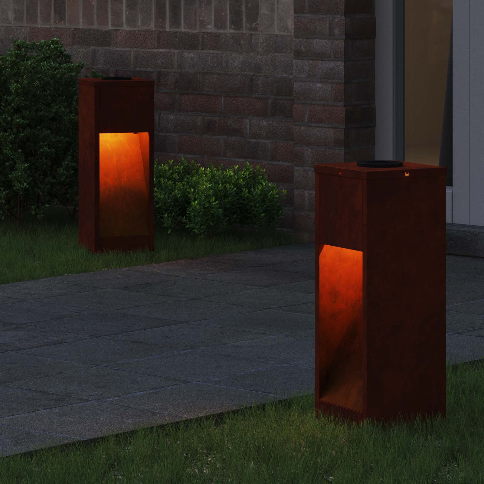vidaXL Solar Led Pathway Light 2 pcs Warm White 18 x 18 x 50 cm - Sienna