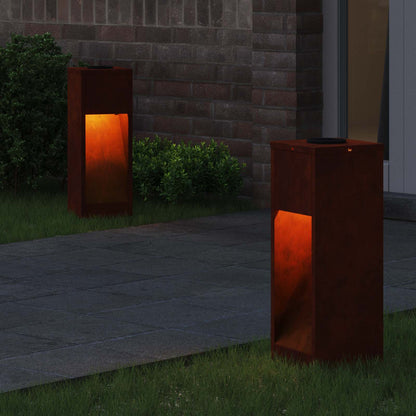 vidaXL Solar Led Pathway Light 2 pcs Warm White 18 x 18 x 50 cm - Sienna