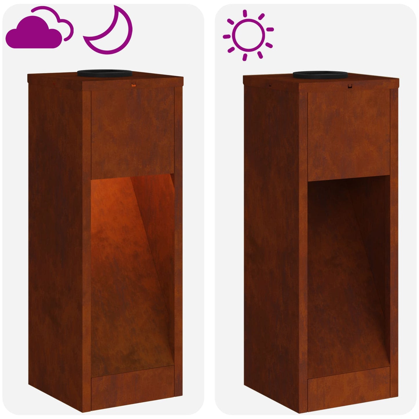 vidaXL Solar Led Pathway Light 2 pcs Warm White 18 x 18 x 50 cm - Sienna