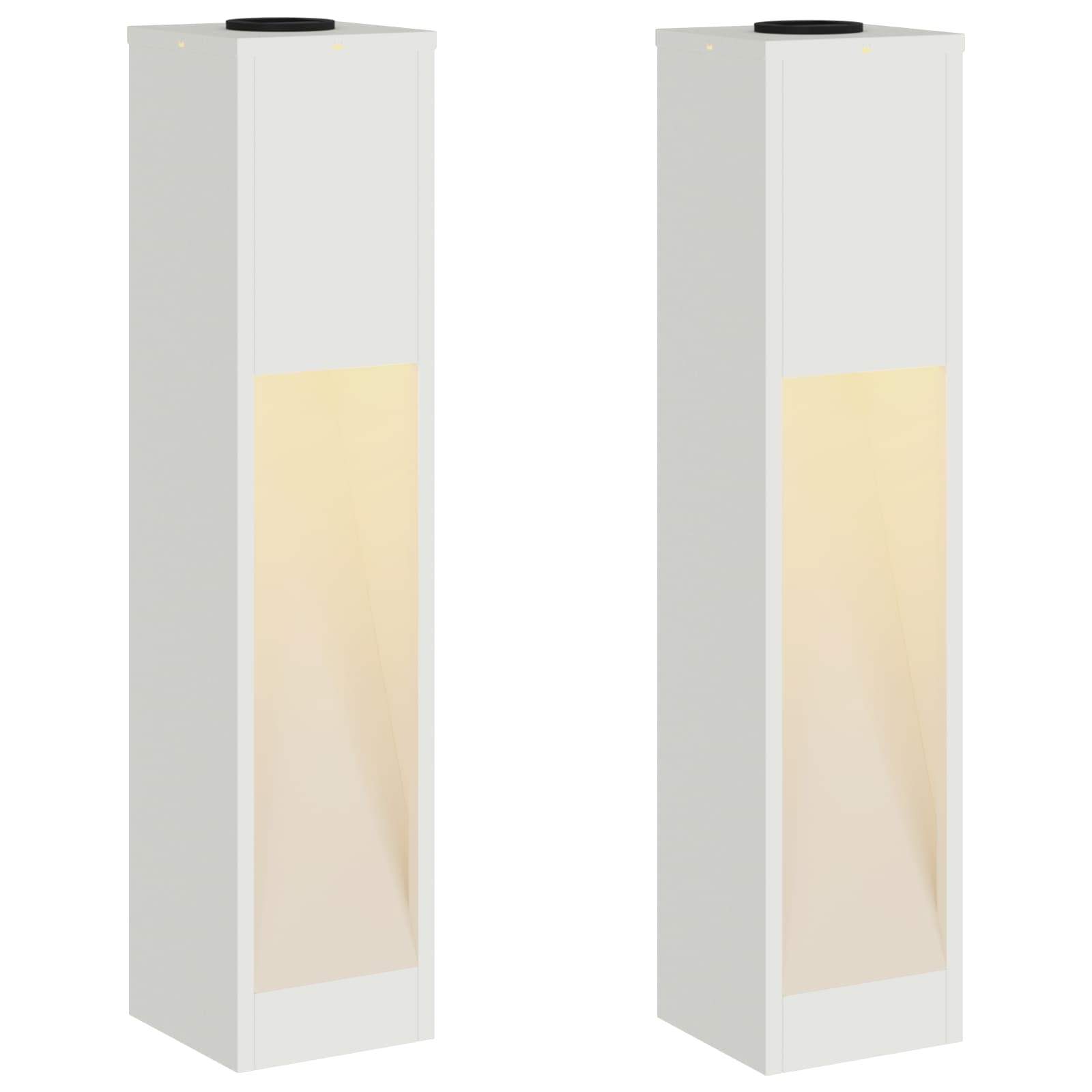 vidaXL Solar Led Pathway Light 2 pcs Warm White 18 x 18 x 80 cm