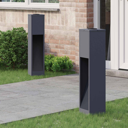 vidaXL Solar Led Pathway Light 2 pcs Warm White 18 x 18 x 80 cm - Anthracite