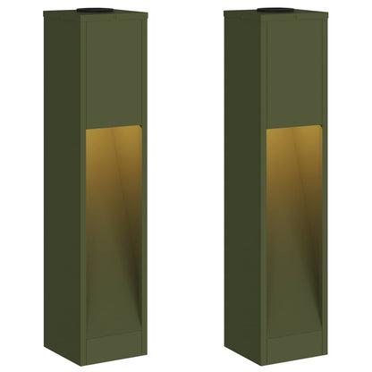vidaXL Solar Led Pathway Light 2 pcs Warm White 18 x 18 x 80 cm - Green