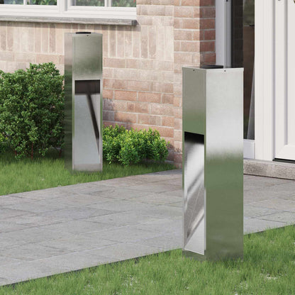 vidaXL Solar Led Pathway Light 2 pcs Warm White 18 x 18 x 80 cm - Silver