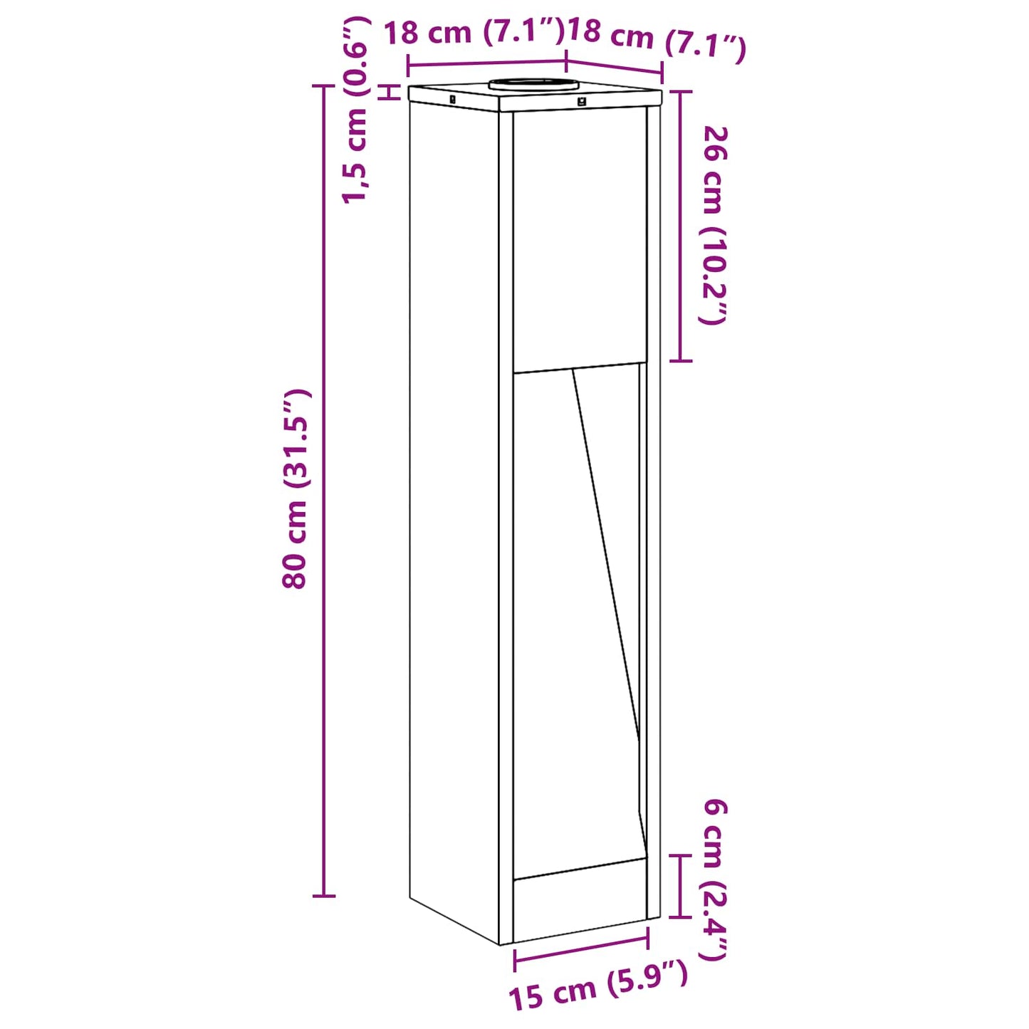 vidaXL Solar Led Pathway Light 2 pcs Warm White 18 x 18 x 80 cm - Silver - 55728
