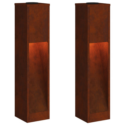 vidaXL Solar Led Pathway Light 2 pcs Warm White 18 x 18 x 80 cm - Sienna