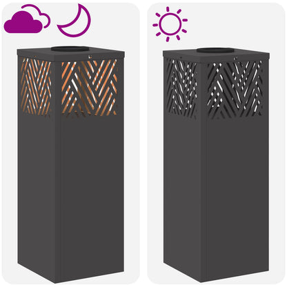 vidaXL Solar LED Pathway Light 2 pcs Warm White 18 x 18 x 50 cm - Black - 55740