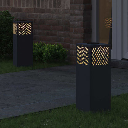 vidaXL Solar LED Pathway Light 2 pcs Warm White 18 x 18 x 50 cm - Anthracite - 55746