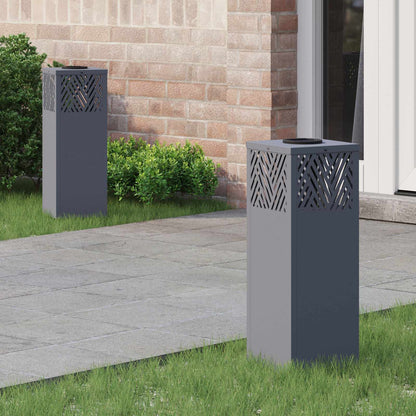 vidaXL Solar LED Pathway Light 2 pcs Warm White 18 x 18 x 50 cm - Anthracite - 55746