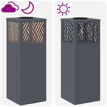 vidaXL Solar LED Pathway Light 2 pcs Warm White 18 x 18 x 50 cm - Anthracite - 55746