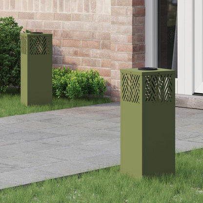 vidaXL Solar LED Pathway Light 2 pcs Warm White 18 x 18 x 50 cm - Green - 55755