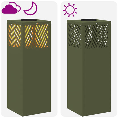 vidaXL Solar LED Pathway Light 2 pcs Warm White 18 x 18 x 50 cm - Green - 55755