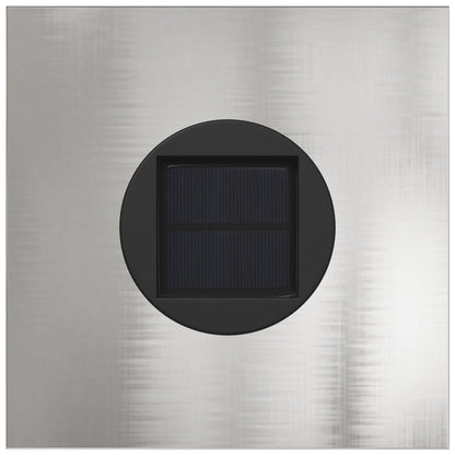 vidaXL Solar LED Pathway Light 2 pcs Warm White 18 x 18 x 50 cm - Silver - 55762