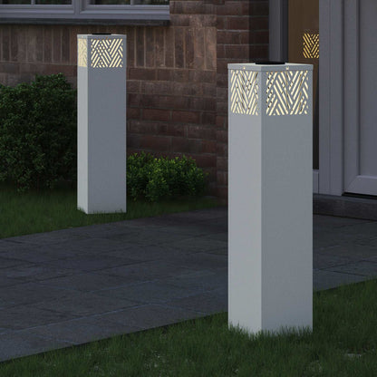 vidaXL Solar LED Pathway Light 2 pcs Warm White 18 x 18 x 80 cm - 55786