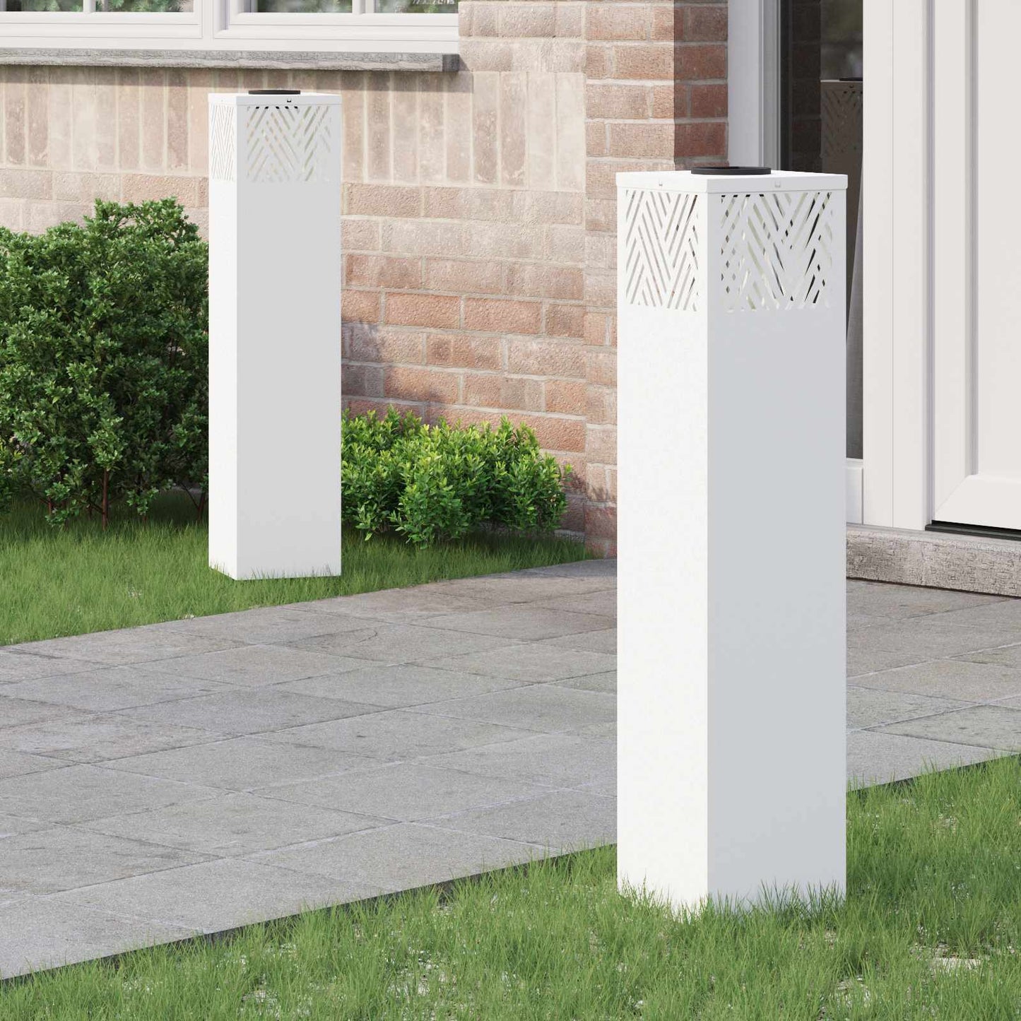vidaXL Solar LED Pathway Light 2 pcs Warm White 18 x 18 x 80 cm - 55786