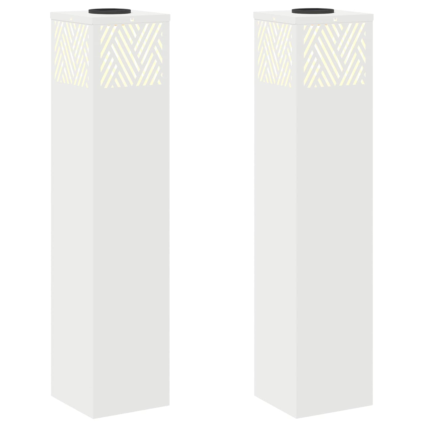 vidaXL Solar LED Pathway Light 2 pcs Warm White 18 x 18 x 80 cm - 55786