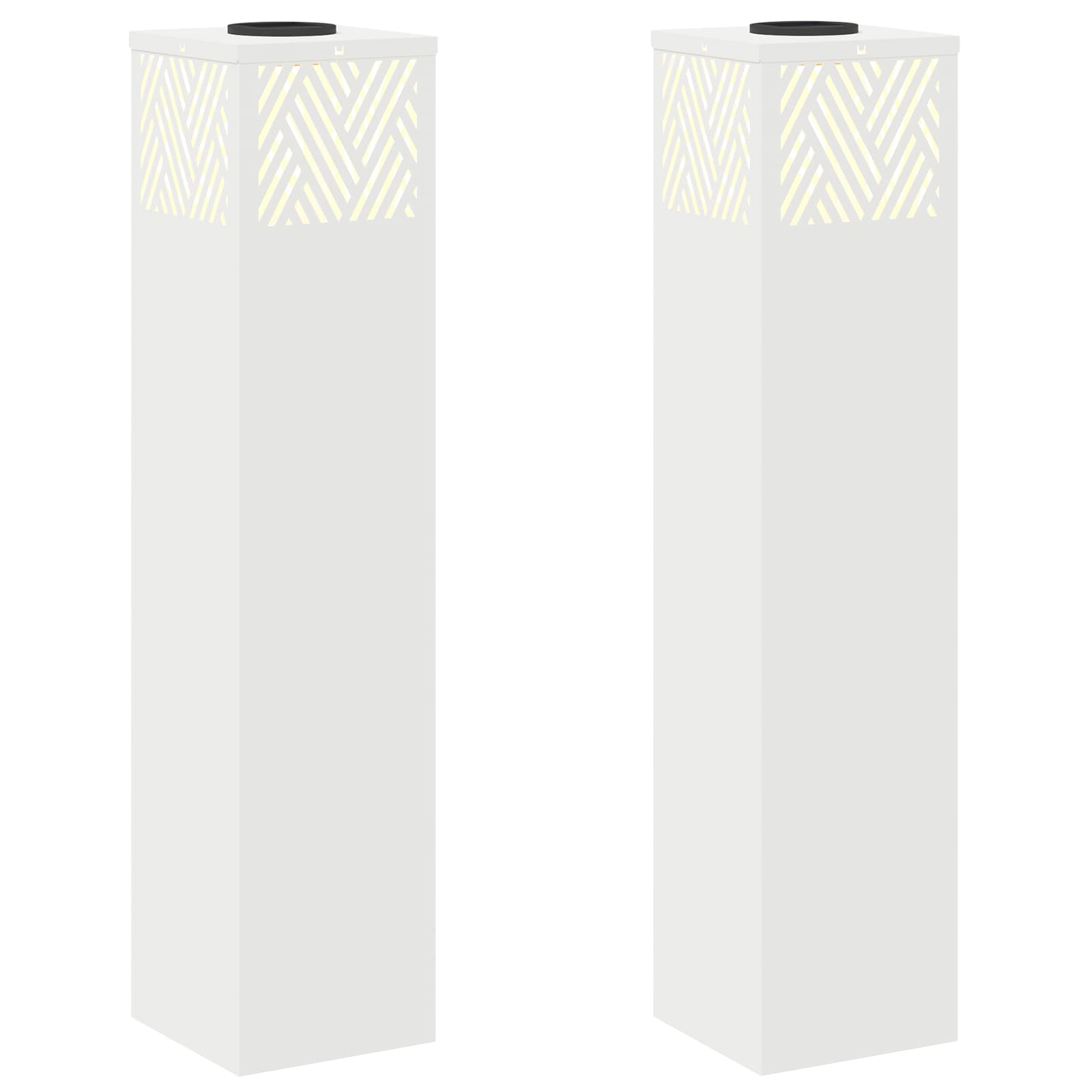 vidaXL Solar LED Pathway Light 2 pcs Warm White 18 x 18 x 80 cm - 55786
