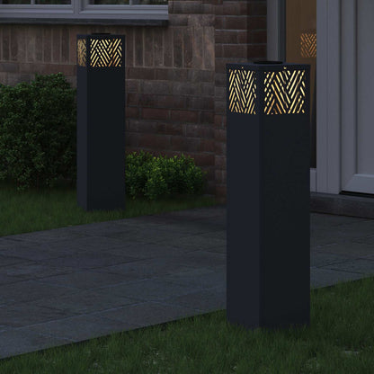 vidaXL Solar LED Pathway Light 2 pcs Warm White 18 x 18 x 80 cm - Anthracite - 55799