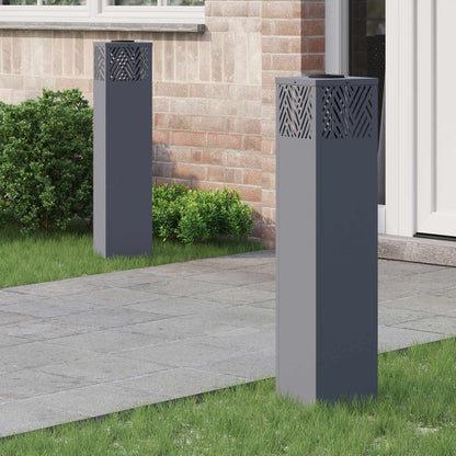 vidaXL Solar LED Pathway Light 2 pcs Warm White 18 x 18 x 80 cm - Anthracite - 55799