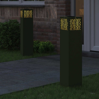 vidaXL Solar LED Pathway Light 2 pcs Warm White 18 x 18 x 80 cm - Green - 55800