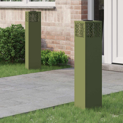 vidaXL Solar LED Pathway Light 2 pcs Warm White 18 x 18 x 80 cm - Green - 55800
