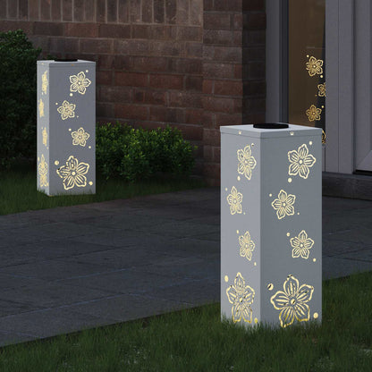 vidaXL Solar LED Pathway Light 2 pcs Warm White 18 x 18 x 50 cm - 55819