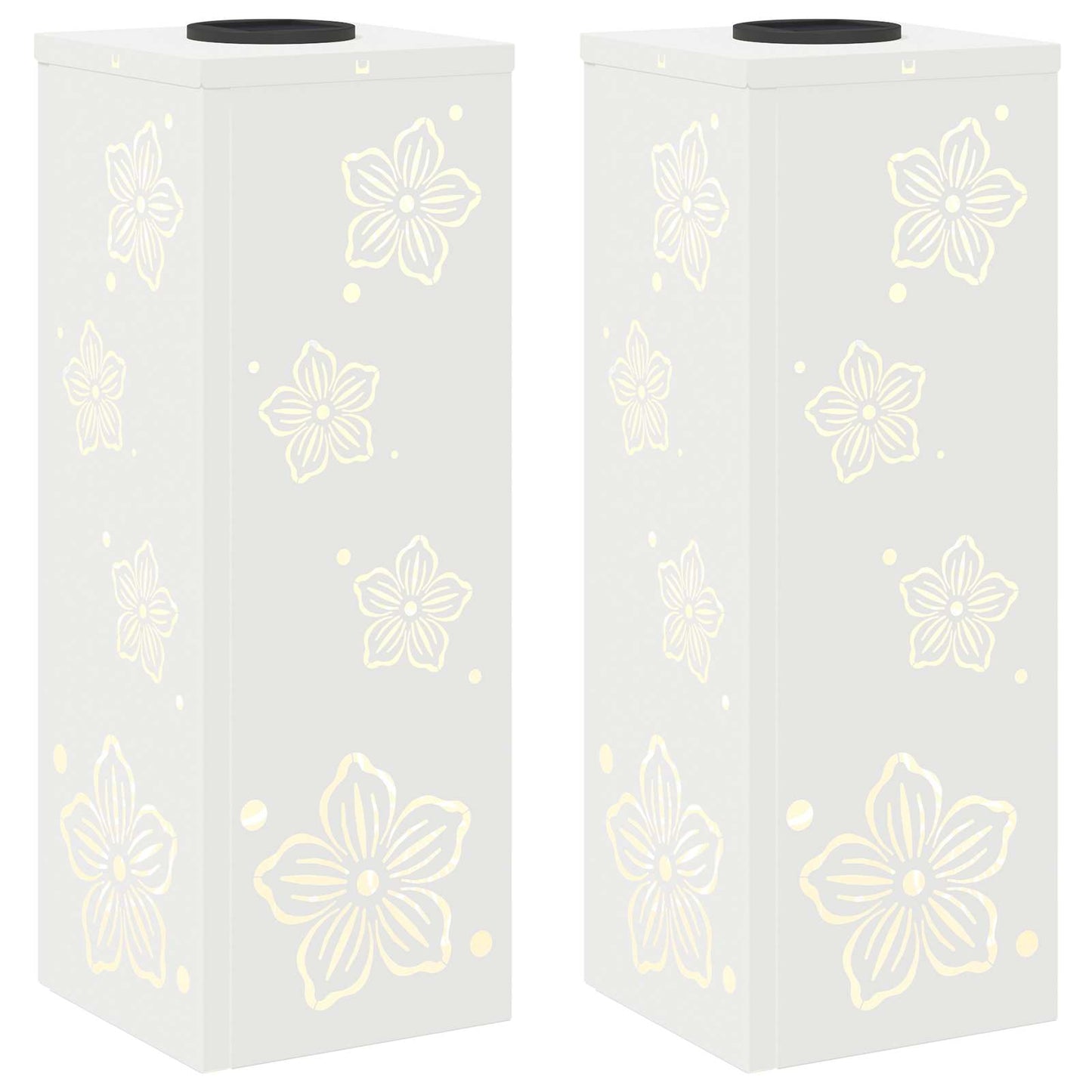 vidaXL Solar LED Pathway Light 2 pcs Warm White 18 x 18 x 50 cm - 55819