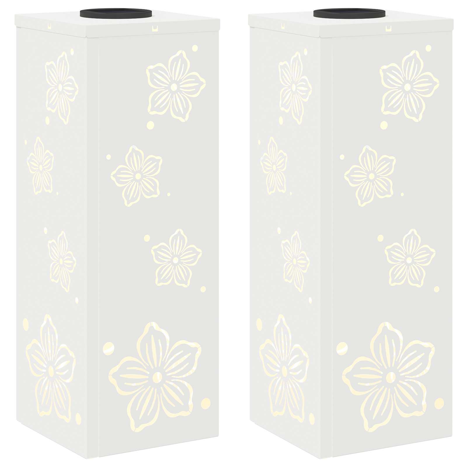 vidaXL Solar LED Pathway Light 2 pcs Warm White 18 x 18 x 50 cm - 55819