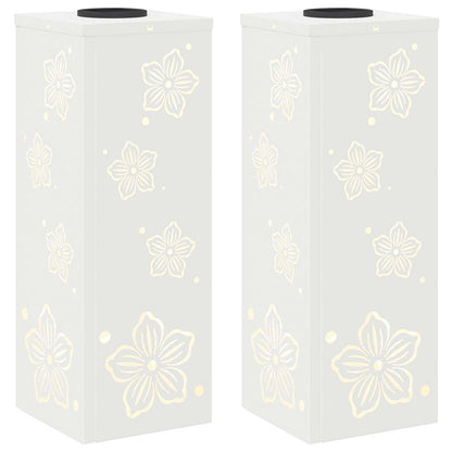 vidaXL Solar LED Pathway Light 2 pcs Warm White 18 x 18 x 50 cm - 55819