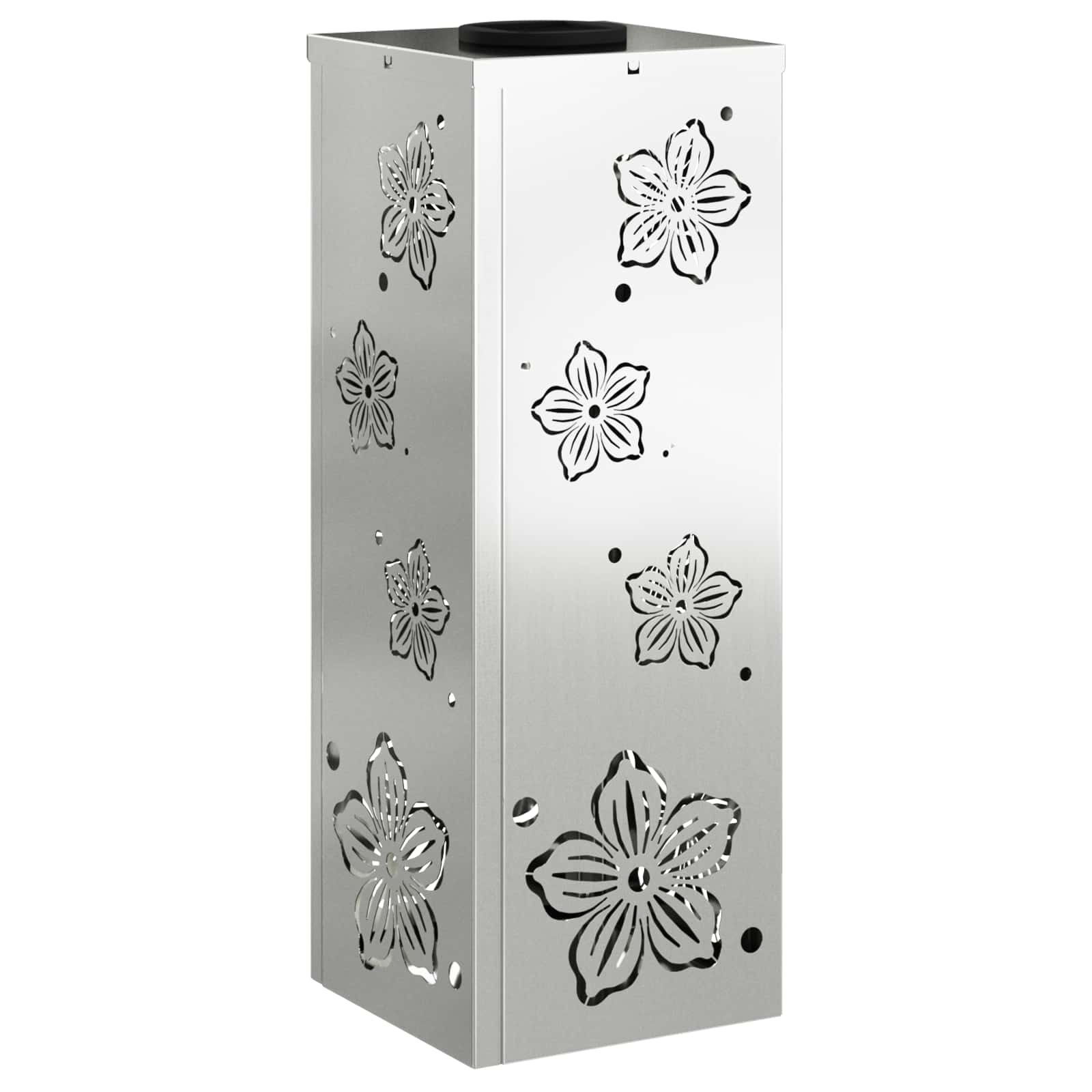 vidaXL Solar LED Pathway Light 2 pcs Warm White 18 x 18 x 50 cm - Silver - 55836