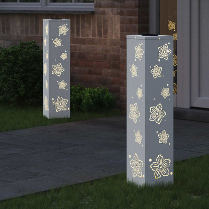 vidaXL Solar LED Pathway Light 2 pcs Warm White 18 x 18 x 80 cm - 55841