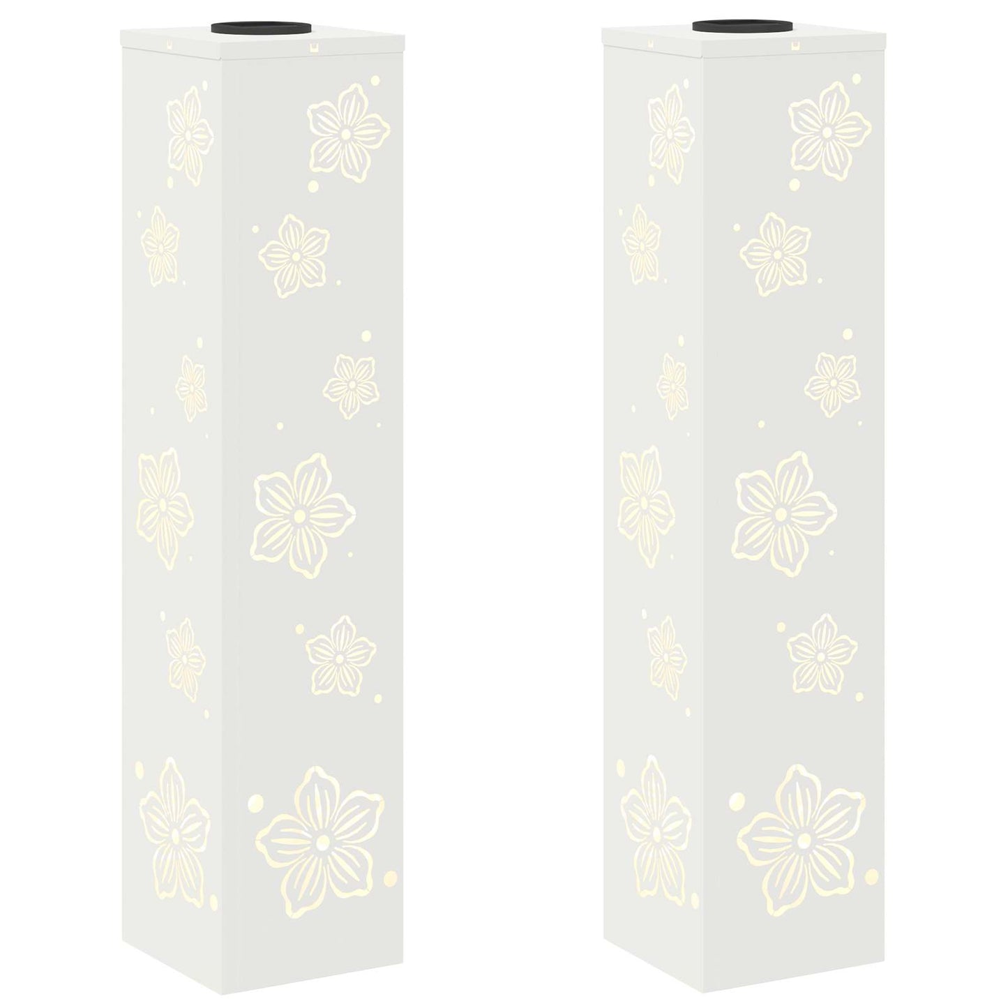 vidaXL Solar LED Pathway Light 2 pcs Warm White 18 x 18 x 80 cm - 55841