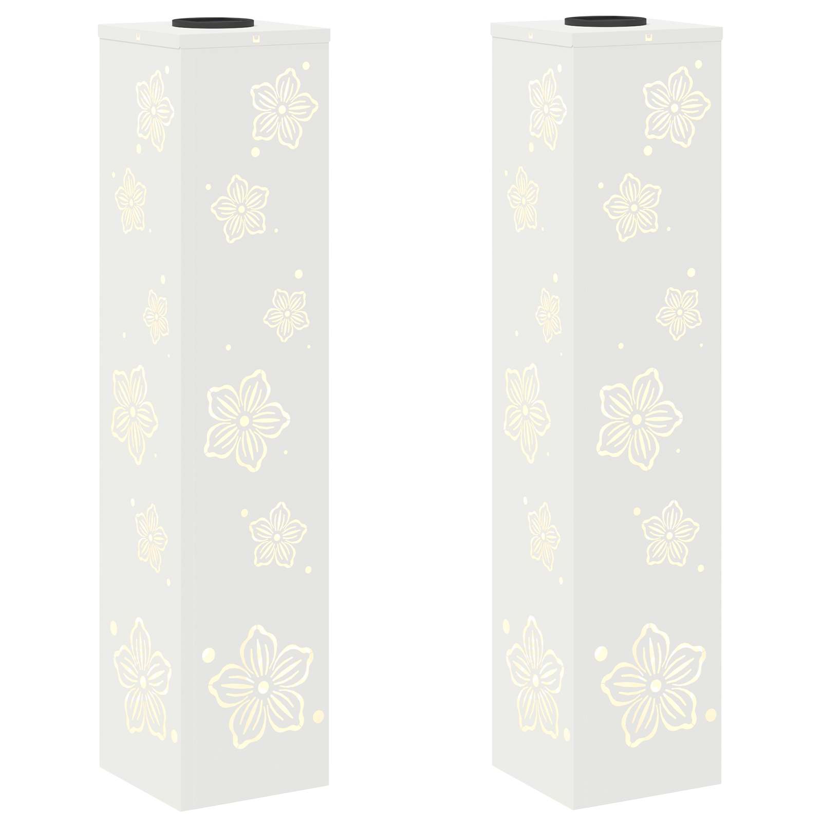vidaXL Solar LED Pathway Light 2 pcs Warm White 18 x 18 x 80 cm - 55841