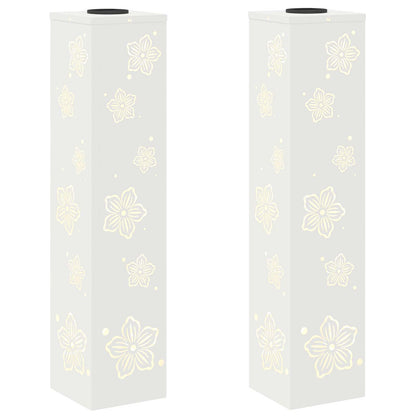 vidaXL Solar LED Pathway Light 2 pcs Warm White 18 x 18 x 80 cm - 55841