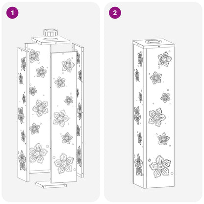 vidaXL Solar LED Pathway Light 2 pcs Warm White 18 x 18 x 80 cm - Silver - 55855