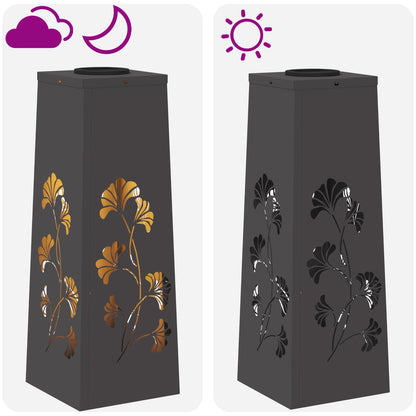 vidaXL Solar LED Pathway Light 2 pcs Warm White 18 x 18 x 50 cm - Black - 55886