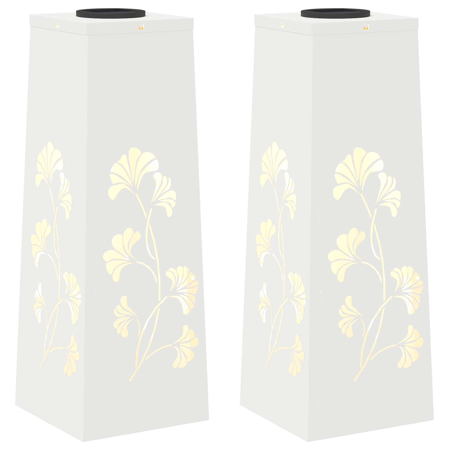 vidaXL Solar LED Pathway Light 2 pcs Warm White 18 x 18 x 50 cm - 55897