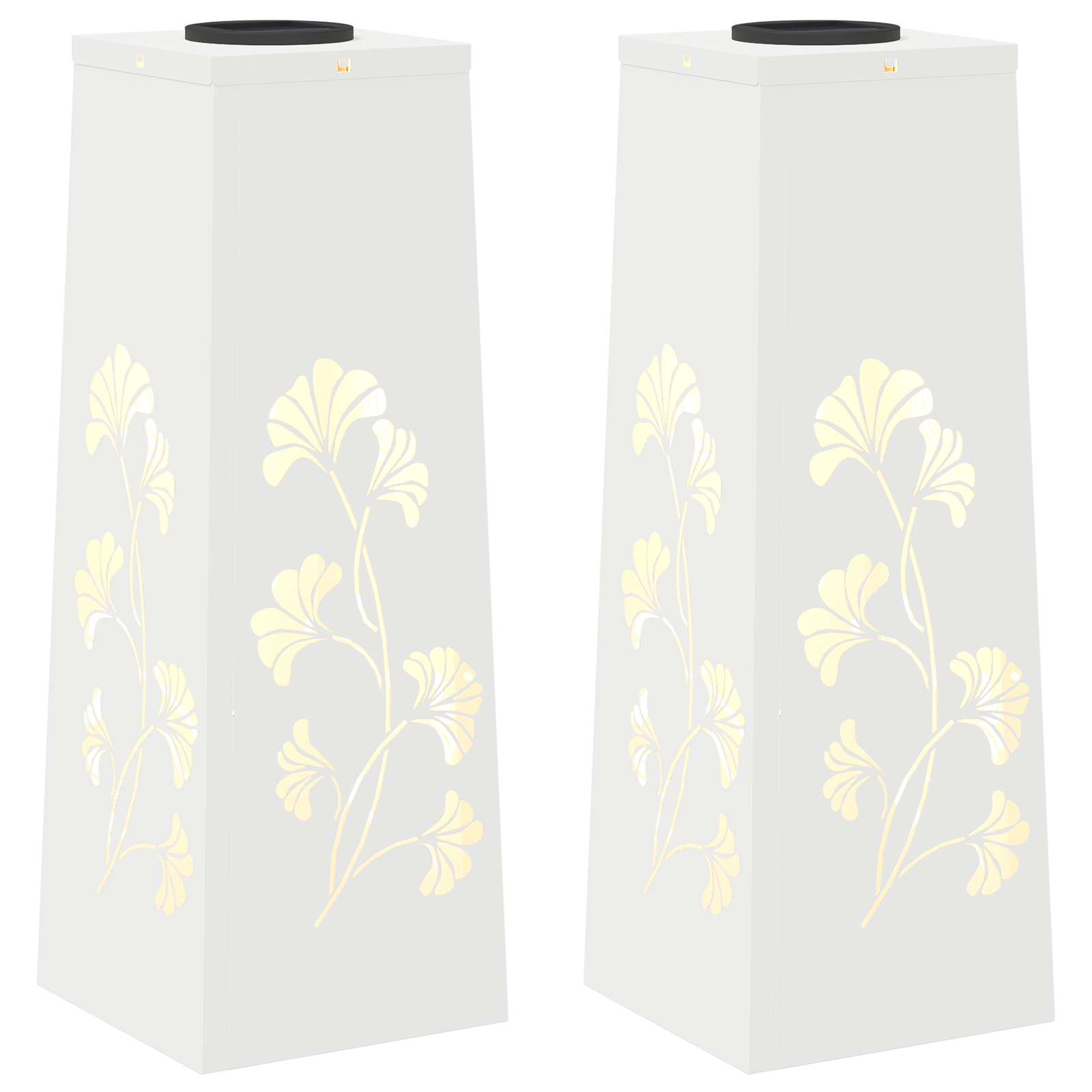 vidaXL Solar LED Pathway Light 2 pcs Warm White 18 x 18 x 50 cm - 55897