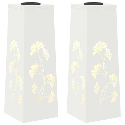 vidaXL Solar LED Pathway Light 2 pcs Warm White 18 x 18 x 50 cm - 55897