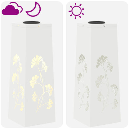 vidaXL Solar LED Pathway Light 2 pcs Warm White 18 x 18 x 50 cm - 55897
