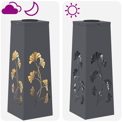 vidaXL Solar LED Pathway Light 2 pcs Warm White 18 x 18 x 50 cm - Anthracite - 55898