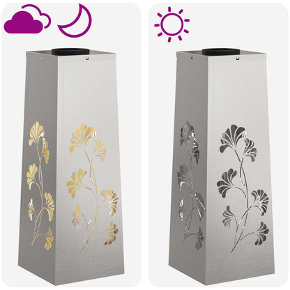 vidaXL Solar LED Pathway Light 2 pcs Warm White 18 x 18 x 50 cm - Silver - 55911