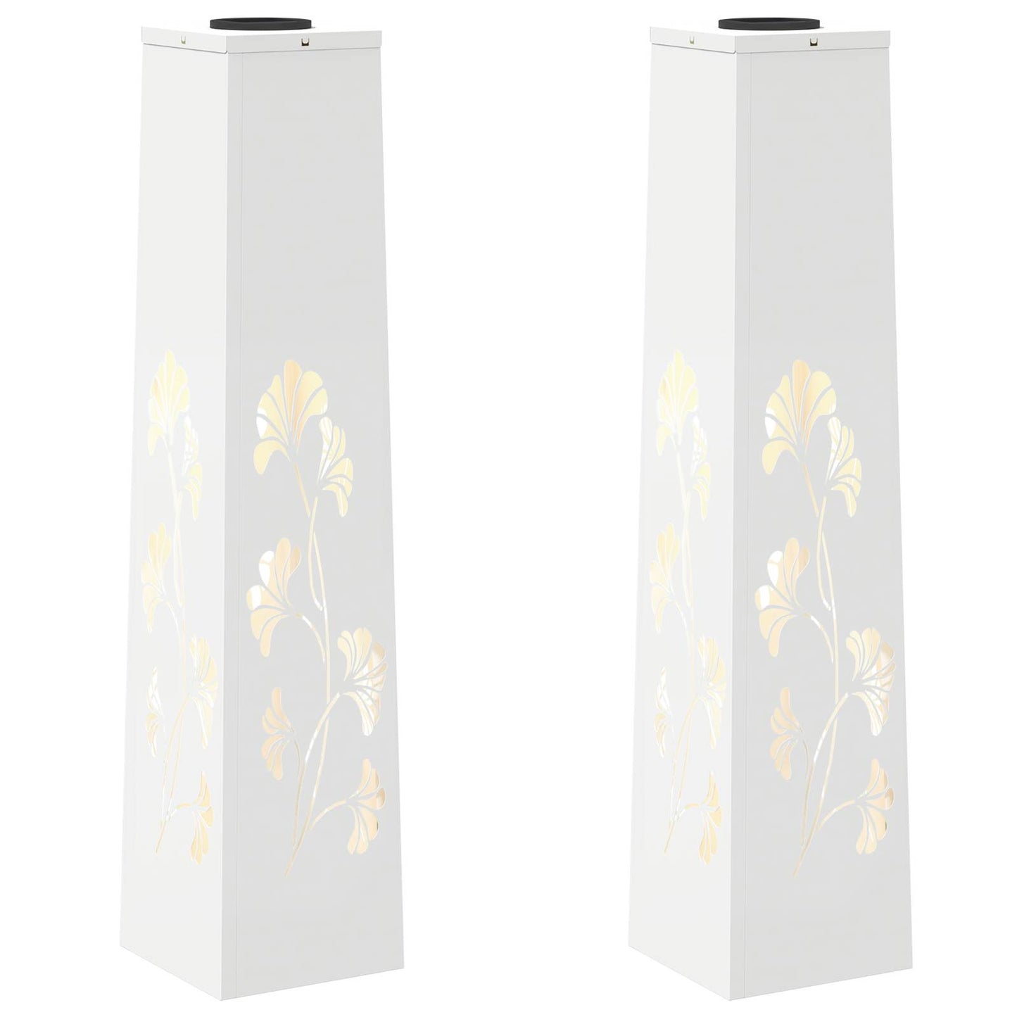 vidaXL Solar LED Pathway Light 2 pcs Warm White 18 x 18 x 80 cm - 55936
